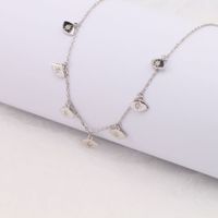Simple Style Solid Color Sterling Silver 18k Gold Plated Zircon Necklace In Bulk main image 3