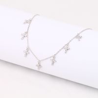 Simple Style Cross Sterling Silver 18k Gold Plated Zircon Necklace In Bulk main image 3