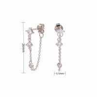 S925 Sterling Silver Chain Tassel Retro Elegant Hot Sale Earrings Flower Zircon European And American Design Sense Earrings Female Earrings sku image 1