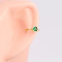 1 Pair Simple Style Round Inlay Sterling Silver Gem Earrings main image 4