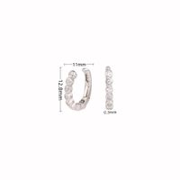 1 Pair Simple Style Solid Color Inlay Sterling Silver Gem Earrings sku image 1