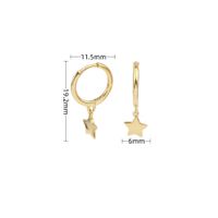 1 Pair Simple Style Star Plating Sterling Silver 18k Gold Plated Drop Earrings sku image 2