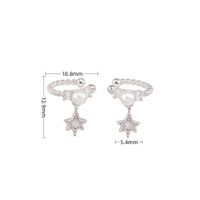 1 Pair Simple Style Star Inlay Sterling Silver Zircon Drop Earrings sku image 1
