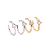 1 Pair Vintage Style U Shape Plating Inlay Sterling Silver Zircon White Gold Plated Gold Plated Hoop Earrings main image 4