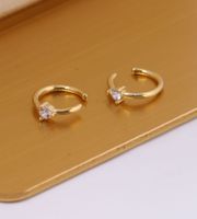 1 Pair Vintage Style U Shape Plating Inlay Sterling Silver Zircon White Gold Plated Gold Plated Hoop Earrings main image 3