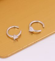 1 Pair Vintage Style U Shape Plating Inlay Sterling Silver Zircon White Gold Plated Gold Plated Hoop Earrings main image 2