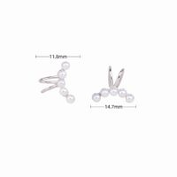 1 Pair Simple Style Bunny Ears Solid Color Plating Inlay Sterling Silver Pearl White Gold Plated Gold Plated Ear Cuffs sku image 1
