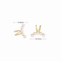 1 Pair Simple Style Bunny Ears Solid Color Plating Inlay Sterling Silver Pearl White Gold Plated Gold Plated Ear Cuffs sku image 2