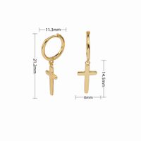 1 Pair Vintage Style Cross Plating Sterling Silver White Gold Plated Gold Plated Drop Earrings sku image 2