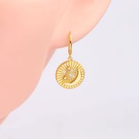 1 Pair Vintage Style Star Moon Plating Inlay Sterling Silver Zircon White Gold Plated Gold Plated Drop Earrings main image 3