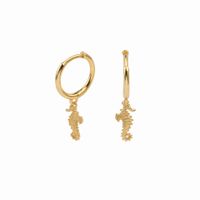 1 Pair Vintage Style Hippocampus Plating Sterling Silver White Gold Plated Gold Plated Drop Earrings main image 2