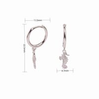 1 Pair Vintage Style Hippocampus Plating Sterling Silver White Gold Plated Gold Plated Drop Earrings sku image 1