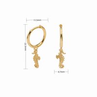 1 Pair Vintage Style Hippocampus Plating Sterling Silver White Gold Plated Gold Plated Drop Earrings sku image 2
