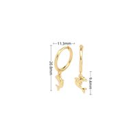 1 Pair Vintage Style Dolphin Solid Color Plating Sterling Silver White Gold Plated Gold Plated Drop Earrings sku image 2