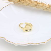Vintage-stil Herzform Sterling Silber Weißgold Plattiert Vergoldet Offener Ring In Masse main image 4