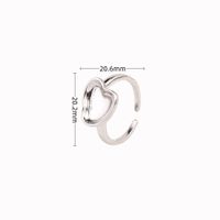 Vintage Style Heart Shape Sterling Silver White Gold Plated Gold Plated Open Rings In Bulk sku image 1
