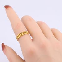 Vintage Style Bamboo Solid Color Sterling Silver White Gold Plated Gold Plated Open Rings In Bulk main image 3