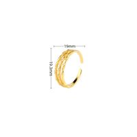 Vintage Style Bamboo Solid Color Sterling Silver White Gold Plated Gold Plated Open Rings In Bulk sku image 2