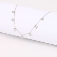 Vintage Style Flower Sterling Silver White Gold Plated Gold Plated Zircon Pendant Necklace In Bulk main image 1