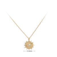 Vintage Style Ethnic Style Devil's Eye Solid Color Sterling Silver White Gold Plated Gold Plated Zircon Pendant Necklace In Bulk sku image 2