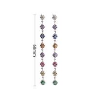 1 Pair Vintage Style Flower Plating Inlay Sterling Silver Zircon White Gold Plated Gold Plated Drop Earrings sku image 1