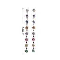 1 Pair Vintage Style Flower Plating Inlay Sterling Silver Zircon White Gold Plated Gold Plated Drop Earrings sku image 3