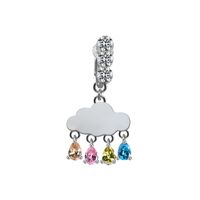 Casual Clouds Peach Plant Stainless Steel Copper White Gold Plated Rhinestones Belly Ring In Bulk main image 5
