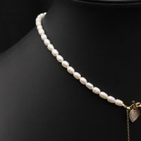 Vacances Style Simple Rond Perle D'eau Douce Le Cuivre Placage Plaqué Or 18k Collier main image 3