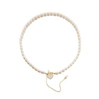 Vacation Simple Style Round Freshwater Pearl Copper Plating 18k Gold Plated Necklace main image 2