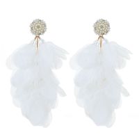 Wholesale Jewelry Retro Color Block Imitation Pearl Cloth Glass Patchwork Earrings sku image 2