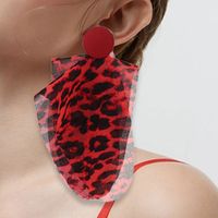 Wholesale Jewelry Classic Style Leopard Alloy Cloth Printing Drop Earrings main image 2