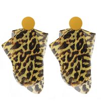 Wholesale Jewelry Classic Style Leopard Alloy Cloth Printing Drop Earrings sku image 2