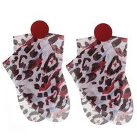 Wholesale Jewelry Classic Style Leopard Alloy Cloth Printing Drop Earrings sku image 5
