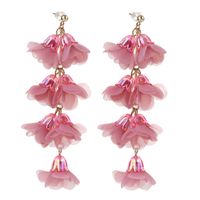 Wholesale Jewelry Commute Flower Arylic Cloth Printing Drop Earrings main image 1
