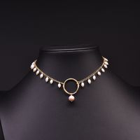 Simple Style Round Freshwater Pearl Copper Plating 18k Gold Plated Choker main image 1