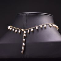 Simple Style Round Freshwater Pearl Copper Plating 18k Gold Plated Choker main image 3