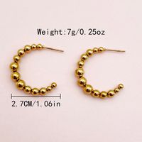 1 Pair Vintage Style Simple Style Roman Style C Shape Plating 304 Stainless Steel Gold Plated Ear Studs main image 3