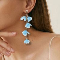 Wholesale Jewelry Simple Style Flower Alloy Cloth Patchwork Drop Earrings main image 4