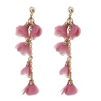 Wholesale Jewelry Simple Style Flower Alloy Cloth Patchwork Drop Earrings sku image 2