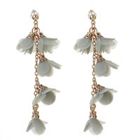 Wholesale Jewelry Simple Style Flower Alloy Cloth Patchwork Drop Earrings sku image 4