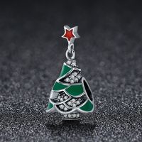 Cute Human Sterling Silver Beaded Inlay Zircon Christmas Jewelry Accessories main image 7