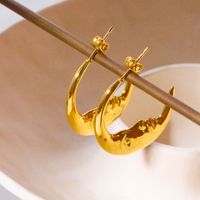 1 Pair Simple Style Streetwear Moon Plating Copper 18k Gold Plated Ear Studs main image 1