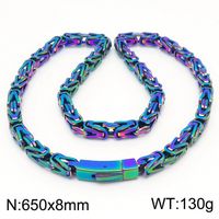 Stainless Steel 18K Gold Plated Vintage Style Plating Solid Color Necklace sku image 6