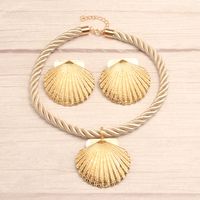 Vintage Style Exaggerated Simple Style Shell Synthetic Fibre Alloy Wholesale Jewelry Set main image 8