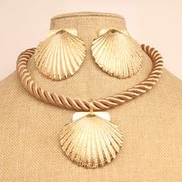 Vintage Style Exaggerated Simple Style Shell Synthetic Fibre Alloy Wholesale Jewelry Set main image 2
