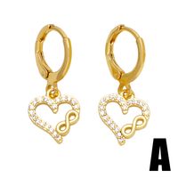 1 Pair Ig Style Simple Style Infinity Tree Heart Shape Plating Hollow Out Inlay Copper Zircon 18k Gold Plated Drop Earrings main image 4