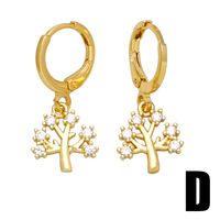 1 Pair Ig Style Simple Style Infinity Tree Heart Shape Plating Hollow Out Inlay Copper Zircon 18k Gold Plated Drop Earrings sku image 4