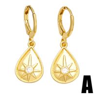 1 Pair Original Design Streetwear Sun Star Plating Inlay Copper Zircon 18k Gold Plated Drop Earrings main image 2