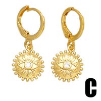 1 Pair Original Design Streetwear Sun Star Plating Inlay Copper Zircon 18k Gold Plated Drop Earrings main image 4