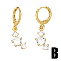 1 Pair Original Design Streetwear Sun Umbrella Plating Inlay Copper Zircon 18k Gold Plated Drop Earrings sku image 2